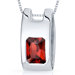 Vivid Colo1.75 Carats Radiant Cut Garnet Pendant in Sterling Silve