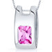 Vivid Colo2.00 Carats Radiant Cut Pink Sapphire Pendant in Sterling Silve