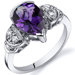 Tear Drop 2.00 Carats Solitaire Engagement Ring in Sterling Silver