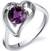 Heart Shape 1.00 carats Solitaire Ring in Sterling Silver