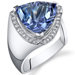 Concave Cutting 8.00 Carats Trillion Cut Ring in Sterling Silver