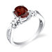 1.50 carats Oval Cut Garnet Ring in Sterling Silver
