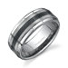 Step Edge Brush Finish Black Carbon Fiber 9 mm Comfort Fit Mens Tungsten Wedding Band Ring