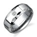 Beveled Faceted Edge White Cubic Zirconia accent 8mm Comfort Fit Mens Tungsten Wedding Band Ring
