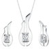 1.13" Radiant Cut White Cubic Zirconia Pendant Earrings Set in Sterling Silver