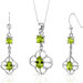 Dream Catcher Design Round Pear Shape Sterling Silver Gemstone Pendant Earrings Set