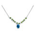 Trendy 3.50 Carats Oval and Round Shape Multi-Gemstone Necklace in Sterling Silver