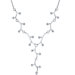 Cleopatra Style Round Shape White CZ Gemstone Pendant Necklace in Sterling Silver