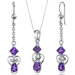 Pear Shape Gemstone 2 Stone Heart Design Pendant Earrings Set