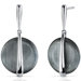Cat's Eye Rhodium Finish Circle Design  Dangle Earrings