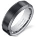 Men's Brushed Center Tungsten Ceramic Beveled Edge Wedding Band