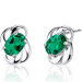 1.50 Carats Oval Cut Emerald Earrings