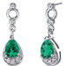 Simply Classy 1 Carat Pear Cut Emerald Dangle Earrings