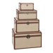 Rectangular Burlap Trunks (Set of 4)