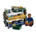 Deluxe Library Book Browser Cart with Tubs and Display Racks