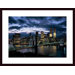 Brooklyn Bridge and Lower Manhattan Skyline at Dusk, 1973 Wood Framed Art Print