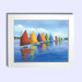 Rainbow Cats Wood Framed Canvas Art