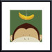Peek-A-Boo Monkey by Yuko Lau Metal Framed Art Print