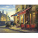 Left Bank Cafe Gallery Wrapped Canvas Art