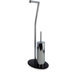 Stand and Push Toilet Paper Holder in Stainless Steel / Black
