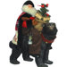 Plaid Cardinal Claus on Bear Figurine