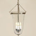 3 Light Small Elongated Bell Jar Foyer Pendant with Star Glass