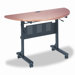 Flipper Training Table, Half-Round, 48w x 24d x 29-1/2h, Teak                                                                