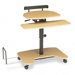 Hi-Hi-Lo Adj Pneumatic Workstation, 39-1/2 x 31-1/4 x 39-1/4, Teak Laminate Top