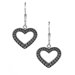 Sterling Silver Beaded Heart Dangle Earrings