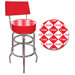 Red Checker Coca Cola Pub Stool with Back