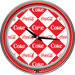 Checker Coca Cola Neon Clock with 2 Neon Rings
