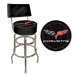 Corvette C6 Padded Bar Stool with Back in Black on Black