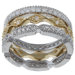 Sterling Silver and Gold Over Silver Cubic Zirconia Silver Rings (Set of 3)