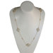 Goldtone Cushion Cut Crystal Moon Srone Necklace