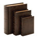 Library Wood Leather Book (Set of 3)