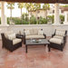 Slate 6 Piece Deep Seating Group with Cushions