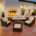 Slate 8 Piece Deep Seating Group with Cushions