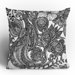 Valentina Ramos Bird in Flowers Black White Throw Pillow