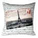 French Vintage Eiffel Tower Pillow