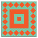 Folksy Love Decorative Tile in Checkers Red/Orange-Green