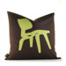 Modern Classics Pillow in Lime and Chocolate