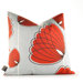 Aequorea Lotus Pillow in Silver and Scarlet
