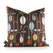 Aequorea Carnival Pillow in Chocolate and Cornflower