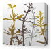 Morning Glory Wildflower Stretched Wall Art in Silver and Olive