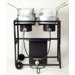 Two Burner Outdoor Cooking Cart Package with Two Rectangular Pots with Baskets