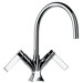 J17 Bath Series Dual Blade Handle Bathroom Faucet with Goose Neck Spout