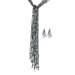Barbarina Chain Crystal Jet Hematit Necklace and Earrings