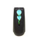 12" Black Ceramic Vase in Blue Lava Drop Finish