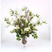 Silk Dogwood Blooms in Footed Vase