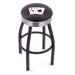 Gambling Single Ring Swivel Barstool with Black Base And Solid Weld Chrome Base 